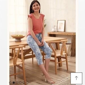 Laura Floral Print Capris Jeans